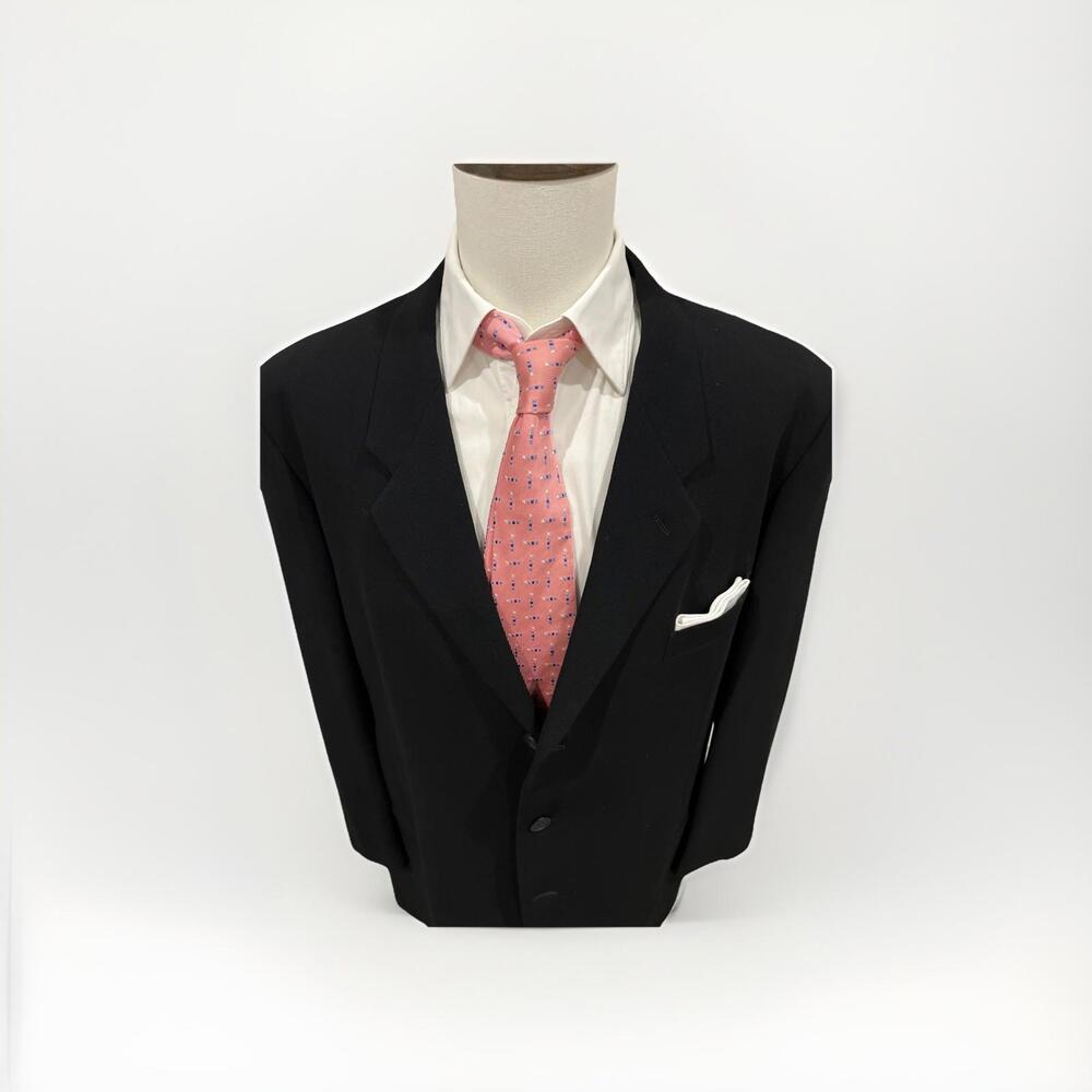 VTG GIORGIO ARMANI LE COLLEZIONI SPORT COAT 46R WOOL BLEND BLACK ITALY
